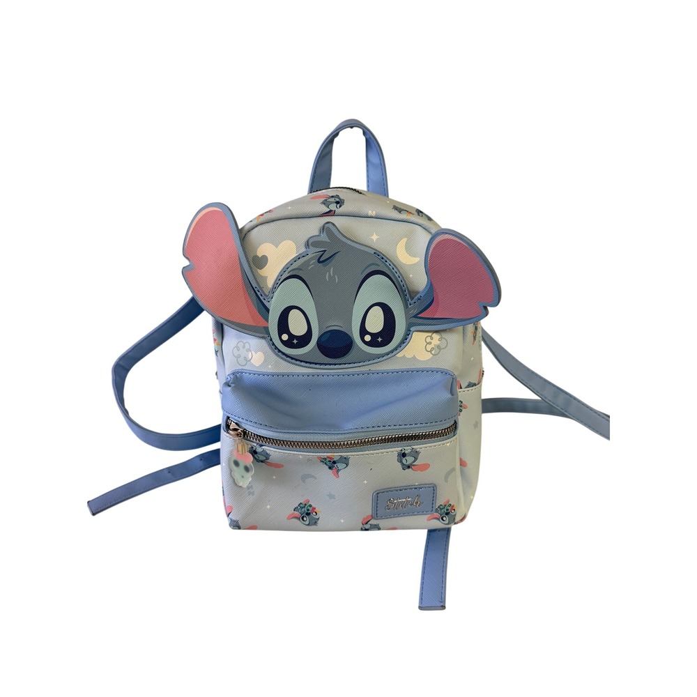 Disney Miniso Stitch Character Mini Backpack Kids OS Blue Faux Leather